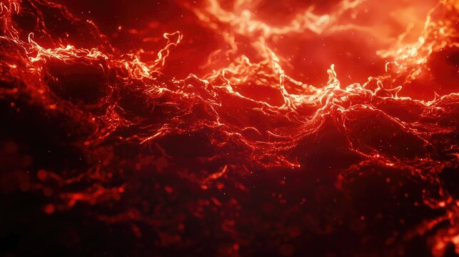 Fiery Abstract Background with Organic Flowing Patterns and Textures