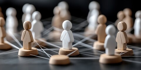 Connecting professionals through social networking digital workspace visual concept modern environment close-up perspective