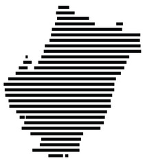 Symbol Map of the region Al-Bahah (Saudi Arabia) showing the territory with just a few black horizontal lines