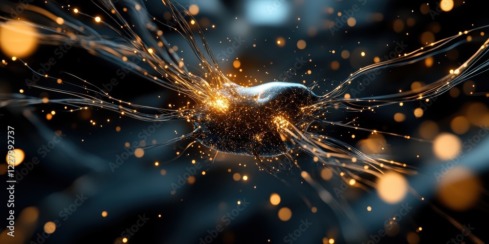 Poster dynamic data particles illustrating technology concepts digital realm abstract visualization dark en