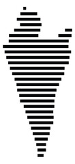 Symbol Map of the region Southern (Israel) showing the territory with just a few black horizontal lines