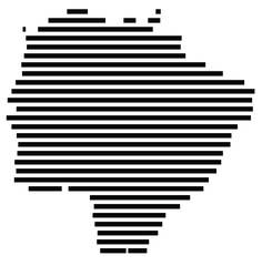 Symbol Map of the region Mato Grosso Do Sul (Brazil) showing the territory with just a few black horizontal lines