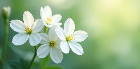 Fototapeta premium Soft petals of white flowers gently swaying in the breeze, gentle, blossoms