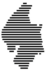 Symbol Map of the region Southland Region (New Zealand) showing the territory with just a few black horizontal lines