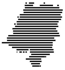 Symbol Map of the region Opolskie (Poland) showing the territory with just a few black horizontal lines