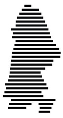 Symbol Map of the region North Holland (The Netherlands) showing the territory with just a few black horizontal lines
