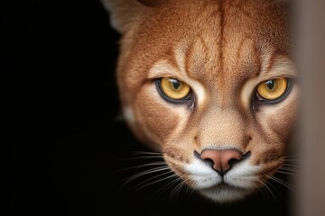 Obraz premium Nature-Inspired Elegance Florida Panther Close-Up with Lush Green Backdrop for Wildlife Awareness and Eco-Friendly Design - Save the Panther Day and Spring Sensations