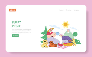 National Puppy Day. Flat Vector Illustration