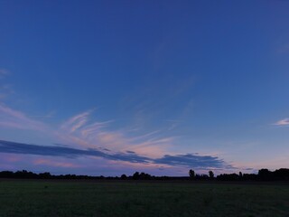 sunset over the field
