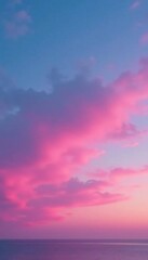 Naklejka premium Soft pink and blue hues dance across the sky at dusk, atmospheric, colors, gradient
