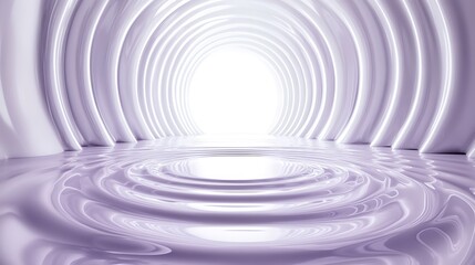 Obraz premium Abstract Lavender Concentric Circular Architectural Design