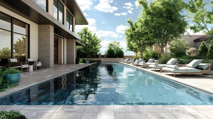 Beautiful swimming pool view