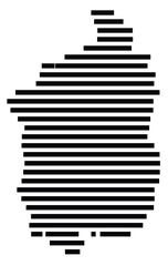 Symbol Map of the prefecture Shiga (Japan) showing the territory with just a few black horizontal lines