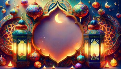 Elegant Ramadan Kareem Collection: Crescent Moons, Lanterns, and Islamic Calligraphy
