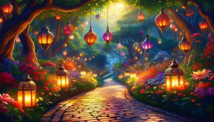 Elegant Ramadan Kareem Collection: Crescent Moons, Lanterns, and Islamic Calligraphy