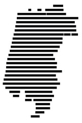 Symbol Map of the region Aveiro (Portugal) showing the territory with just a few black horizontal lines