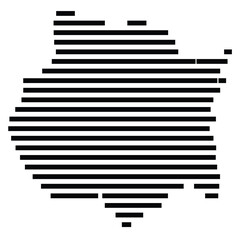 Symbol Map of the region Morelos (Mexico) showing the territory with just a few black horizontal lines