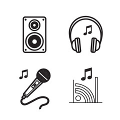 Music or sound icon set vector