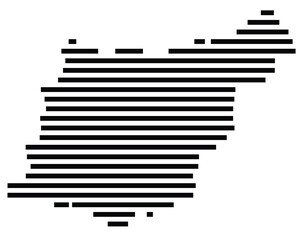 Symbol Map of the region Gipuzkoa (Spain) showing the territory with just a few black horizontal lines