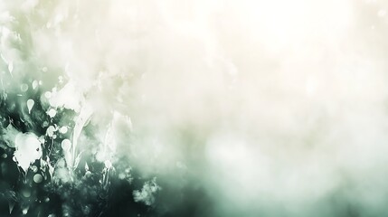 Abstract Green and White Watercolor Cloudscape