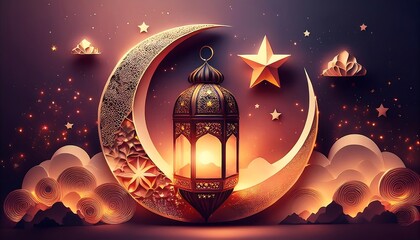 Elegant Ramadan Kareem Collection: Crescent Moons, Lanterns, and Islamic Calligraphy