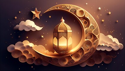 Elegant Ramadan Kareem Collection: Crescent Moons, Lanterns, and Islamic Calligraphy
