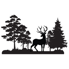Deer Hunter Silhouette design art