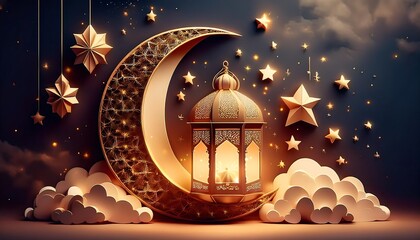 Elegant Ramadan Kareem Collection: Crescent Moons, Lanterns, and Islamic Calligraphy