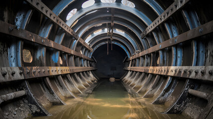 Fototapeta premium Iinterior of a metal tank