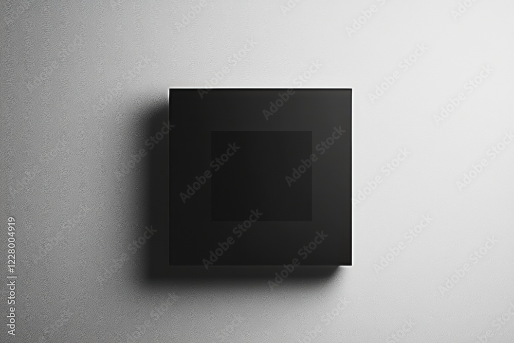 Aufkleber minimalist black square installation on a light wall showcasing geometric design in a contemporary s