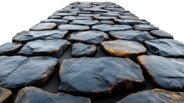 Cobblestone Pathway: A captivating perspective of a historic cobblestone path, showcasing the intricate patterns and rustic charm of the weathered stones.