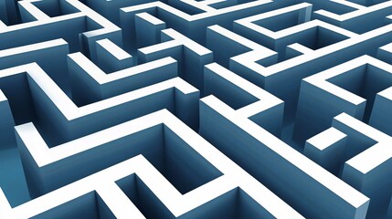 3D Maze Illustration for Business Strategy and Problem Solving Concept