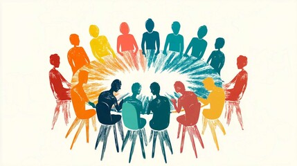 Diverse Business Team Silhouette Vector Illustration Representing Unity and Success