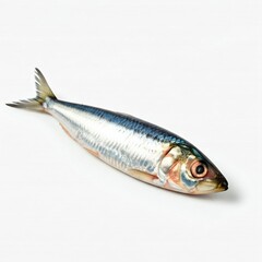 Fototapeta premium Isolated Sardine on White Background – Close-up Photo
