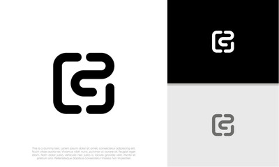 Initials G logo design. Initial Letter Logo. Innovative high tech logo template.	
