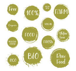 Set of organic labels