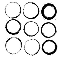 set of grunge round frames