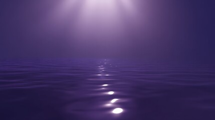 Obraz premium Serene Purple Water With Light Path Reflection