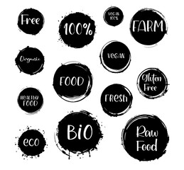 Set of grunge circle brush. Grunge banner collection. Black Brush Strokes Set. Grunge Paint stripe. brush Stroke. Distressed banner. Vector