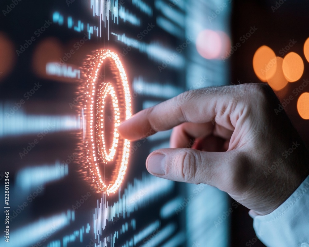 Aufkleber Futuristic Data-Driven Strategy Session Interactive Digital Screen Displays with Analytics - Delivery Services and Business Intelligence for Innovative Operations Management
