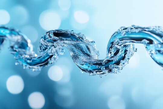 A detailed 3D rendering of water flowing effortlessly through a complex series of interconnected pipes, symbolizing fluency in systems and processes