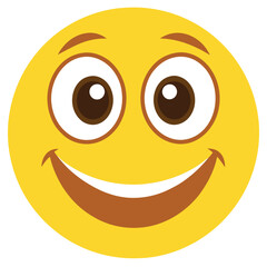 Fototapeta premium Happy Emoji Icon Vector Illustration Design for Social Media, Messaging, and Digital Communication