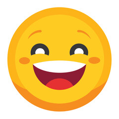 Fototapeta premium Happy Emoji Icon Vector Illustration Design for Social Media, Messaging, and Digital Communication