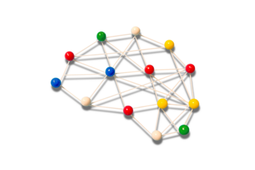 Brain outline made by strings and pins. Mental health and brainstorming concept.