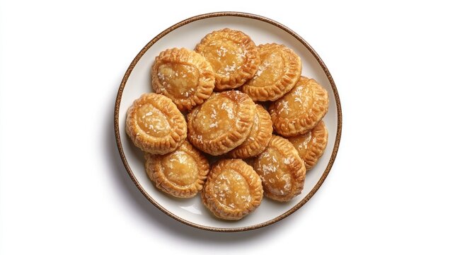 Desserts, baked goods in a basket, delicious treats for snacking.