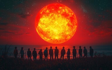 Students Launching Weather Balloon into Glowing Atmosphere for Science and Discovery