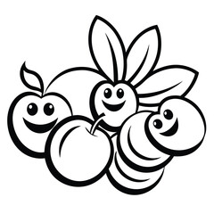 An elegant logo design for a fruit company, incorporating a single fruit icon with intricate line art details to convey organic quality and sophistication.