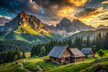 Obraz premium Majestic Slovakian High Tatras Mountain Range - Dramatic Landscape Photography