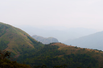 Mountain landscape blue sky view Point