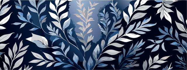 watercolor luxury dark texture background pattern with golden leaves